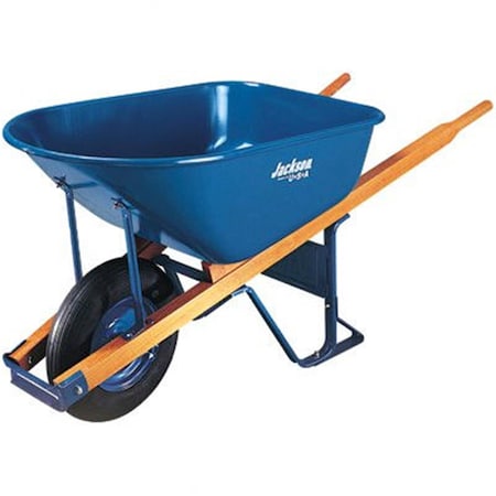 Jackson Professional Tools Wheelbarrow 6 Cu Ft Steel Flat Free Wheel 027-M6FFBB